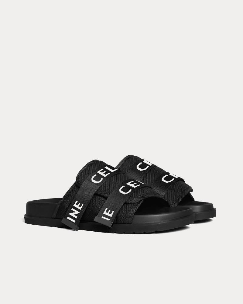 Sandales à lanières Celine Pitea en jacquard noir/blanc – Image 2