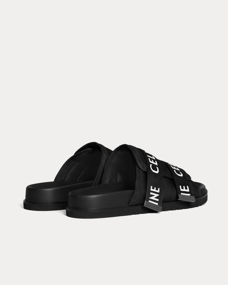 Sandales à lanières Celine Pitea en jacquard noir/blanc – Image 3