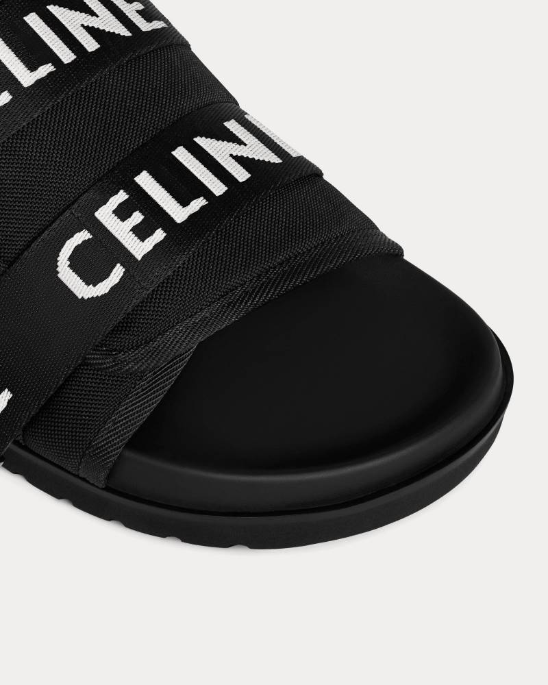 Sandales à lanières Celine Pitea en jacquard noir/blanc – Image 4