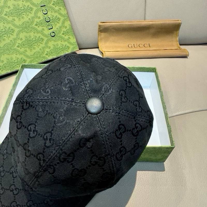 Casquette Gucci noire GG avec bande Web signature – Image 5